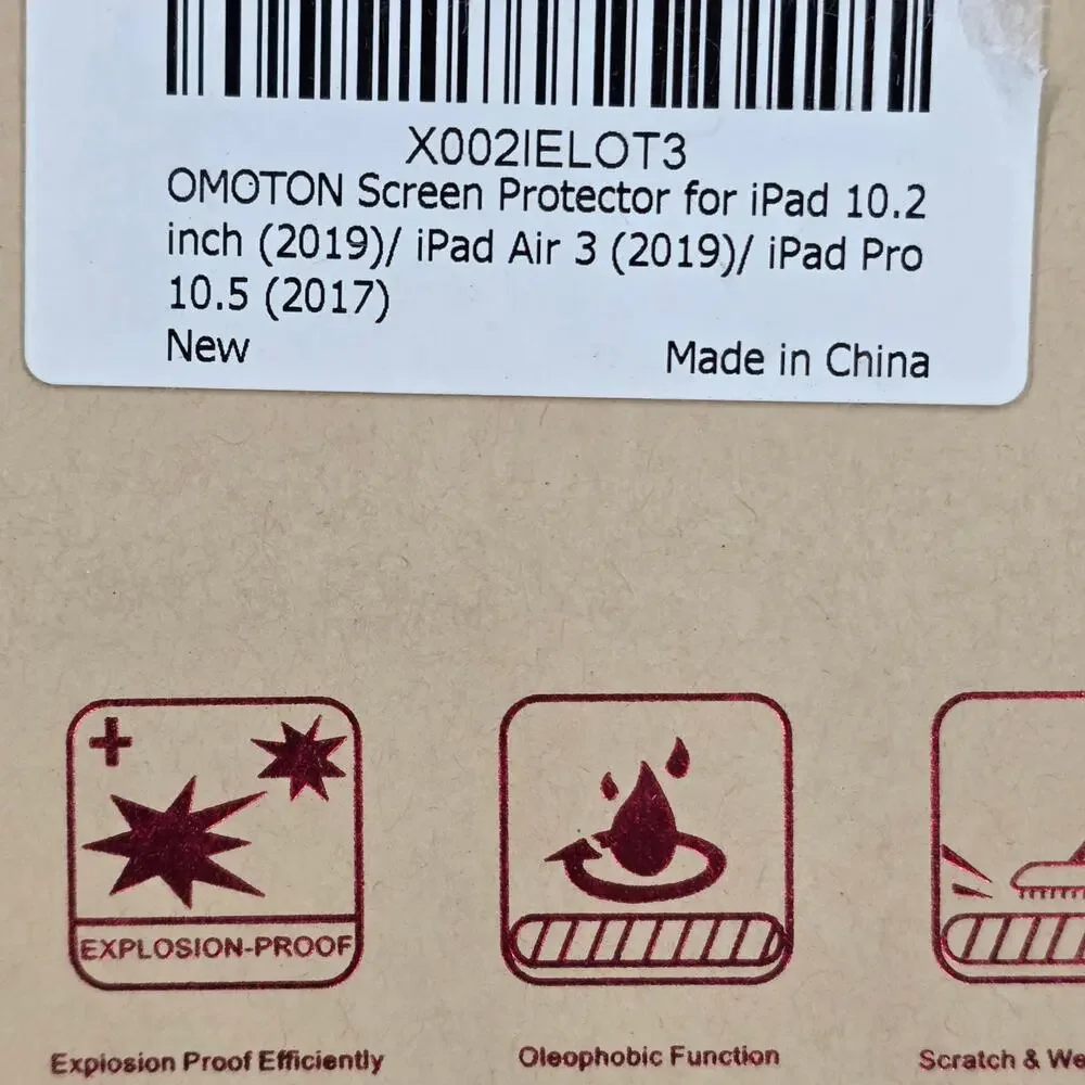 OMOTON 3‑PACK TEMPERED GLASS SCREEN PROTECTORS – IPAD 10.2 / AIR 3 / PRO 10.5